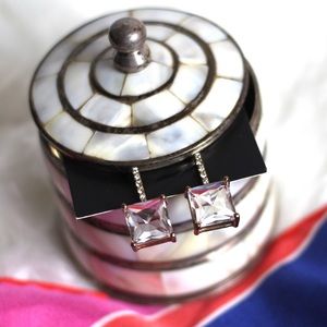 Square Silver Stud Earrings